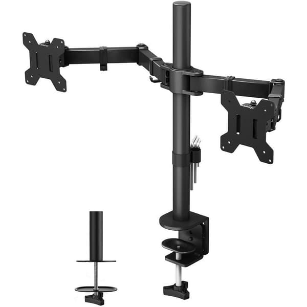 Techly ICA-LCD 382-D monitorfäste/stativ 68,6 cm (27") svart skrivbord Svart