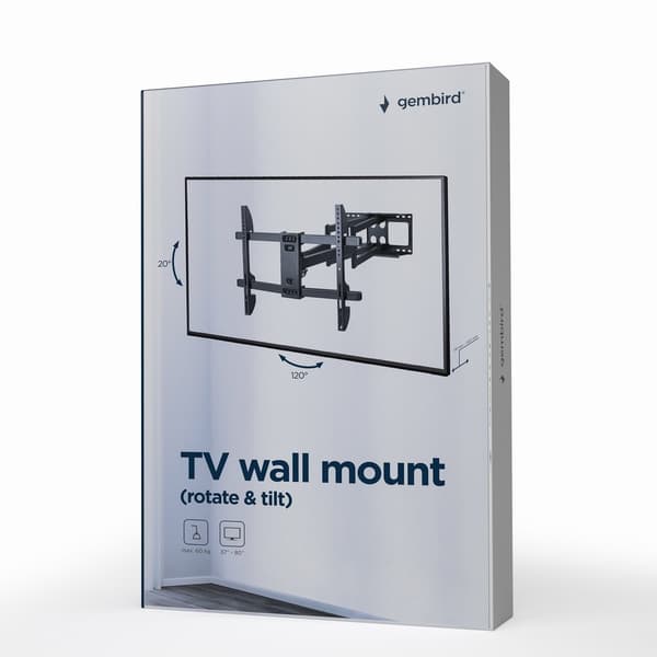 Gembird WM-80ST-02 Full-motion TV väggfäste, 37" - 80" (60 kg)