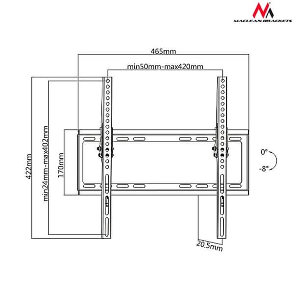 Maclean MC-774 TV stativ 32-55" max vesa 400x400 35kg