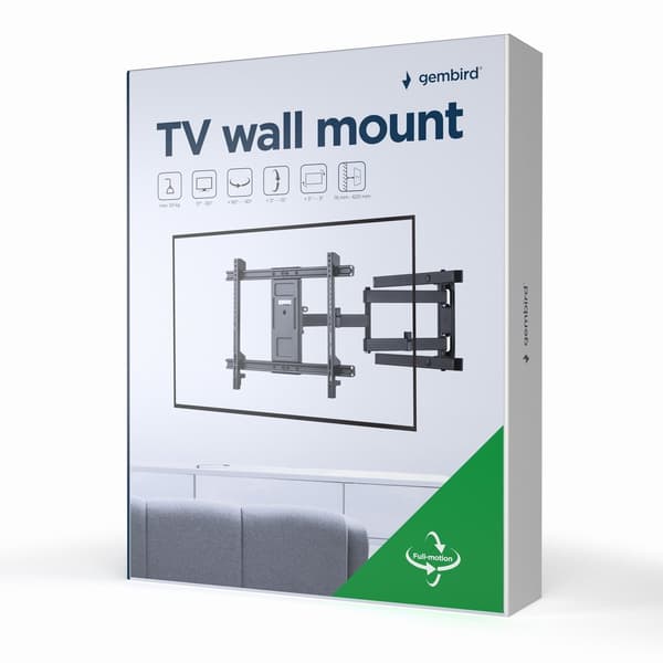 Gembird WM-80ST-05 TV-väggfäste (full-motion), 37”-80”, upp till 50 kg
