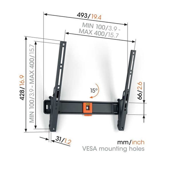 Vogels Tv Stand Tvm1413 32-65´´ Sort