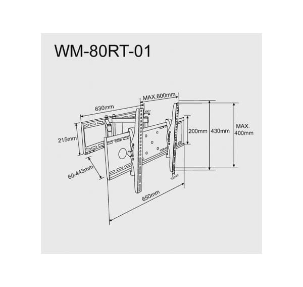 Tv-sæt acc vægbeslag 37-80"/wm-80st-02, Gembird
