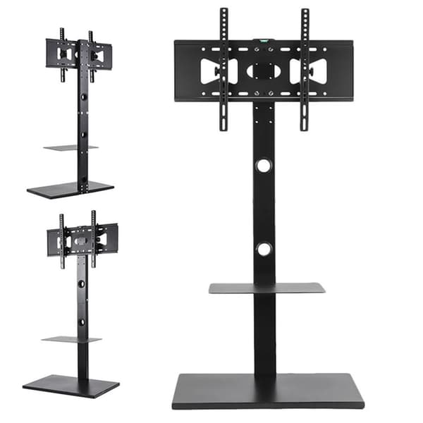TV gulvstand, drejeligt design, højdejusterbar, sort