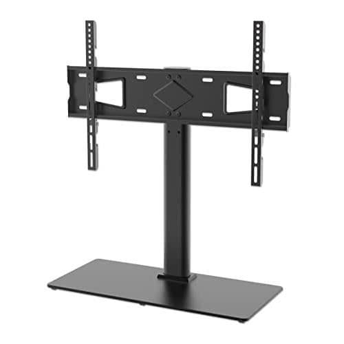 Vridbart TV-ställ för 32-65 LCD LED OLED Plasma TV - MANHATTAN - Justerbar höjd - Glashylla Svart