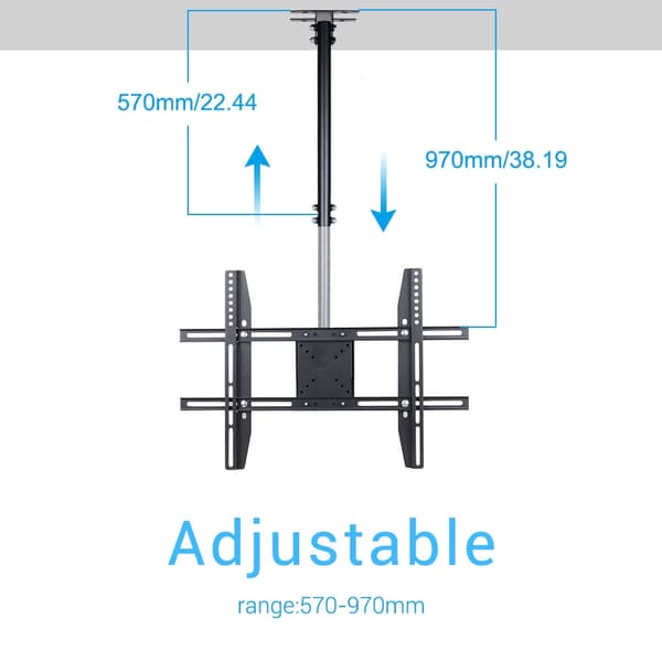 Loft TV Mount, Justerbar hældning, Svingbeslag, sort