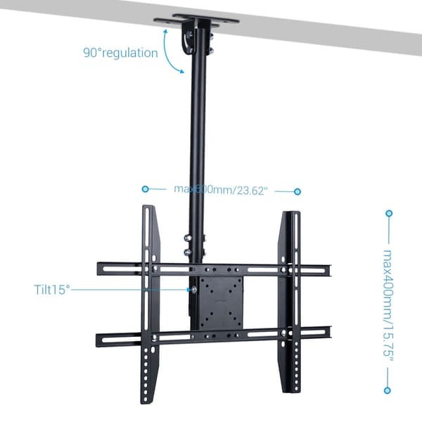 Loft TV Mount, Justerbar hældning, Svingbeslag, sort