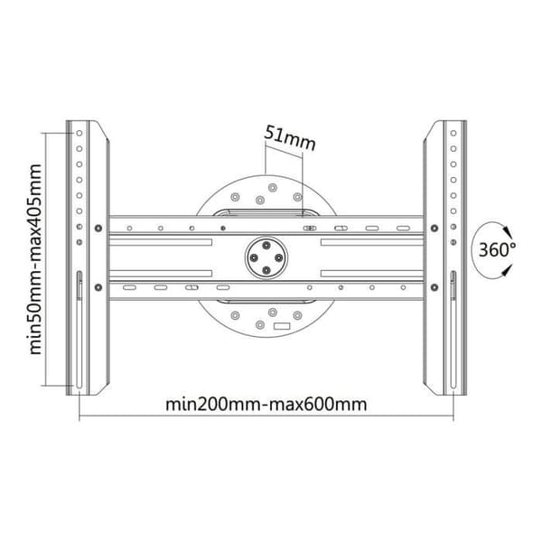 TooQ LP3770F-R, Dator-TV-skärm, 50 kg, 94 cm (37"), 177,8 cm (70"), 200 x 200 mm, 600 x 400 mm