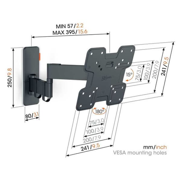 Vogels Tv Stand Tvm1243 19-43´´ Sort