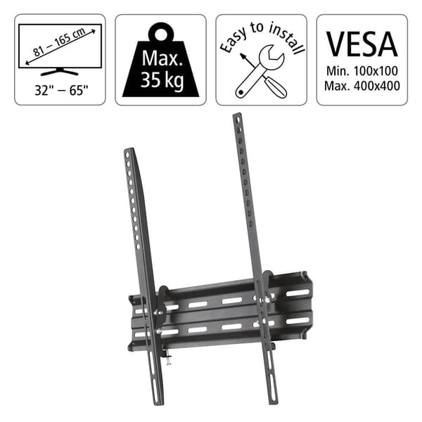 Veggfeste Tilt VESA opp til 400x400 65" Svart