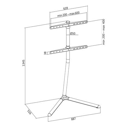 Logilink | Gulvstativ | BP0079 | Hold | 49-70 "" | Maksimal vægt (kapacitet) 40 kg | Sort