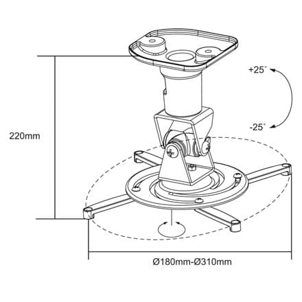 Logilink BP0003 Projektorholder, loft, universal, 220 mm, hvid
