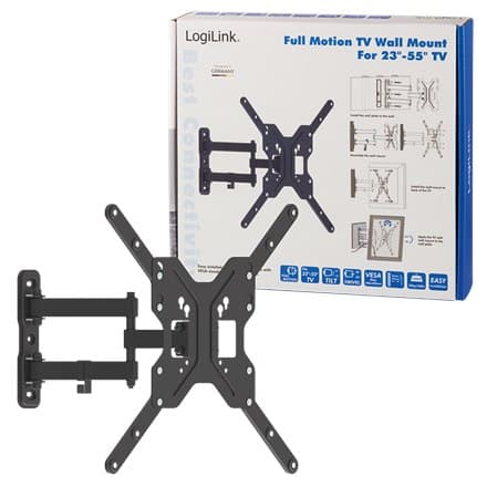 Logilink BP0016 TV-vægbeslag, 23""-55"", tilt +15°-15°, drejelig +-90°, 395mm Logilink