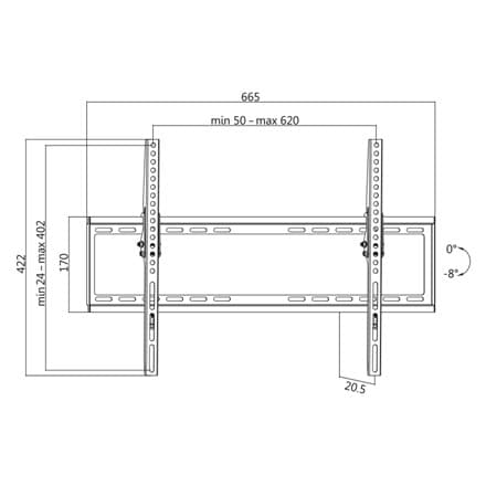 Logilink BP0039 TV Väggfäste, 37""-70"""", tilt, liten Logilink | Wallmount | BP0039 | 37-70 "" | Maxvikt (kapacitet) 35