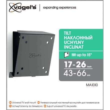 Vogels | Vægbeslag | MA1010-A1 | Tilt | 17-26 "" | Maksimal vægt (kapacitet) 30 kg | Sort