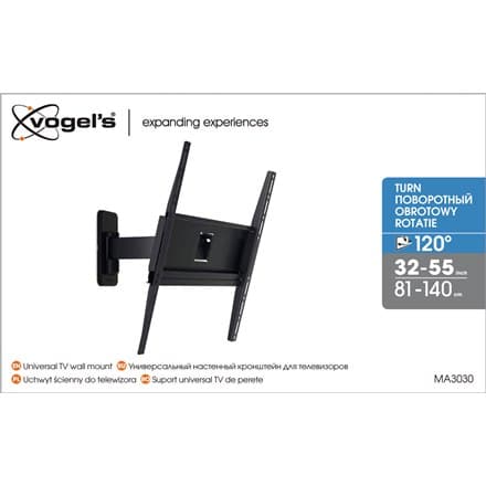 Vogels | Vægbeslag | MA3030-A1 | Fuld bevægelse | 32-65 "" | Maksimal vægt (kapacitet) 25 kg | Sort