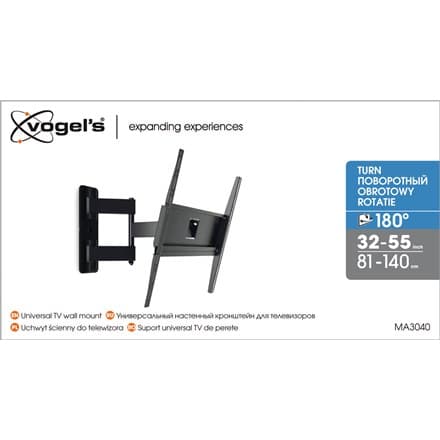 Vogels | Vægbeslag | MA3040-A1 | Fuld bevægelse | 32-65 "" | Maksimal vægt (kapacitet) 25 kg | Sort