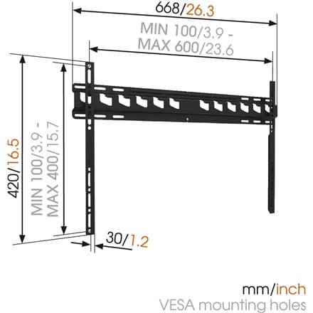 Vogels | Vægbeslag | MA4000-A1 | Fast | 40-80 "" | Maksimal vægt (kapacitet) 80 kg | Sort
