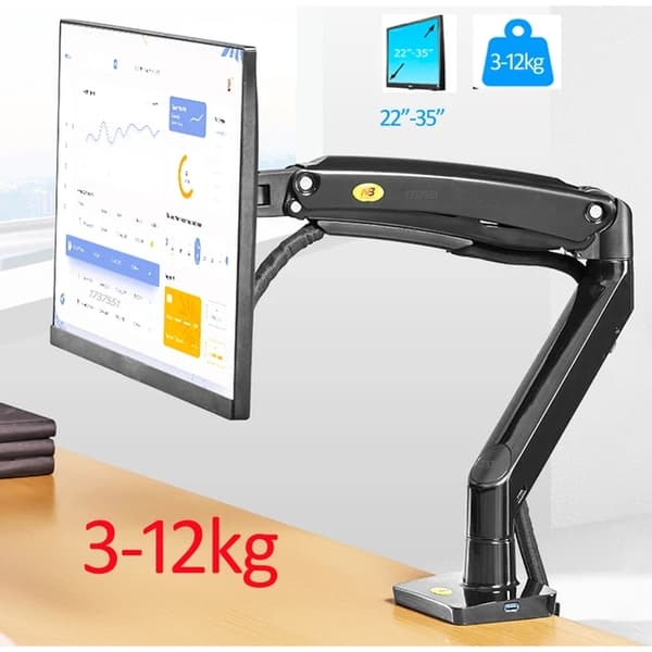 Monitor Mount Arm, Gas Spring Arm, USB30 porte, F100A NY SORT