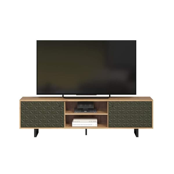 Sentra TV-bord grønn, eik dekor.