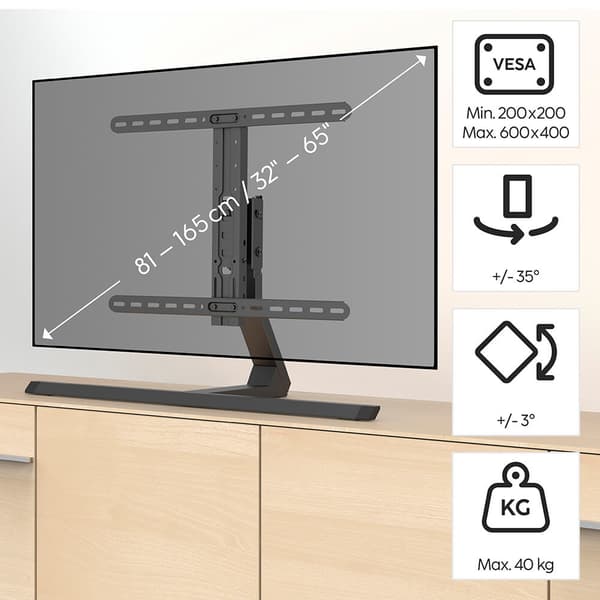 TV-stander Bord op til 65" Sort