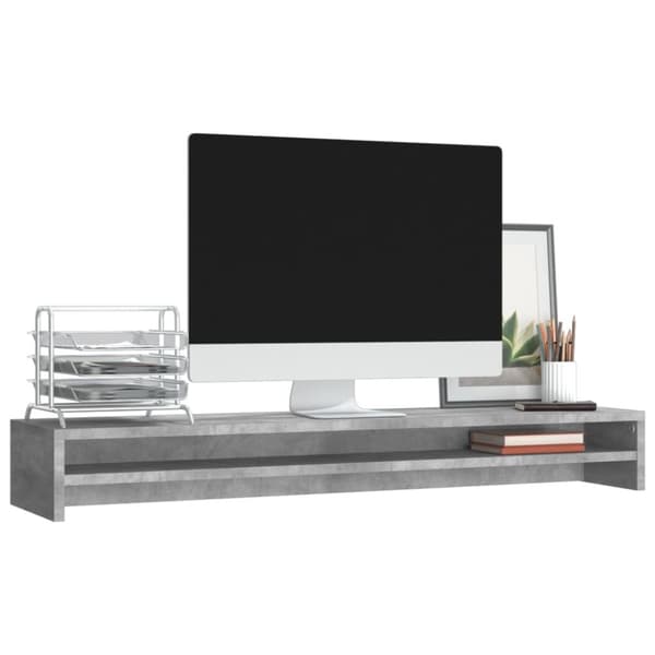 vidaXL Skärmställ betonggrå 100x24x13 cm konstruerat trä -  Fästen för TV & skärmar