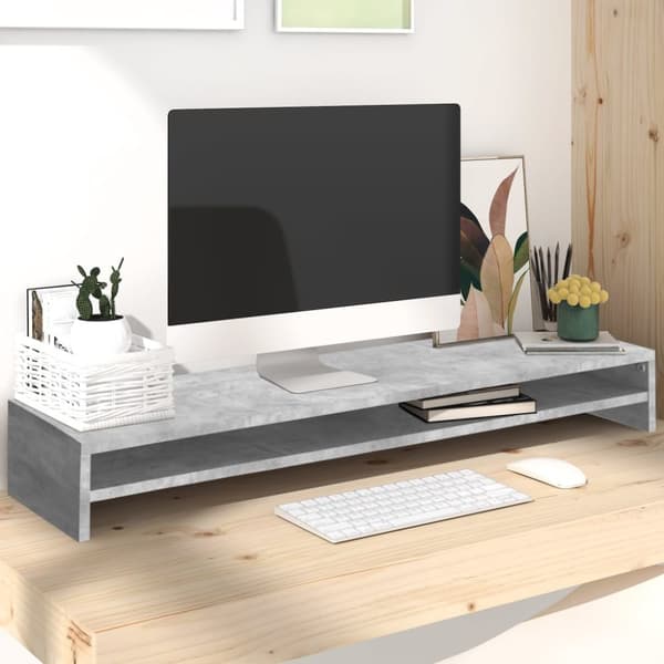 vidaXL Skärmställ betonggrå 100x24x13 cm konstruerat trä -  Fästen för TV & skärmar
