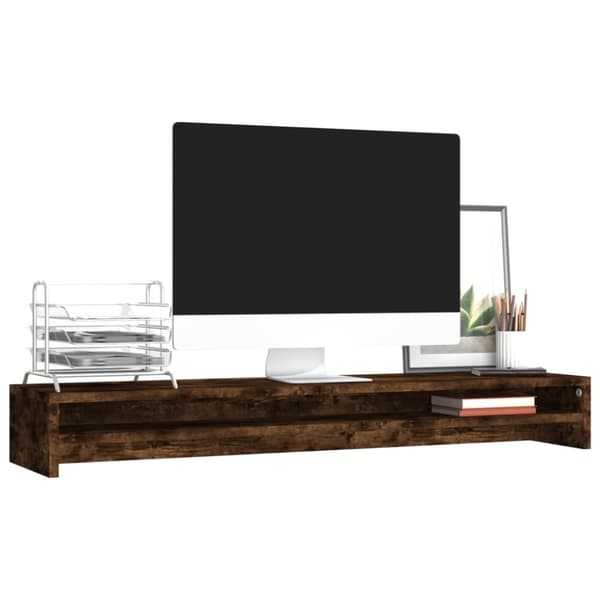 vidaXL skærmstander 100x24x13 cm konstrueret træ røget egetræsfarve - TV- & skærmbeslag