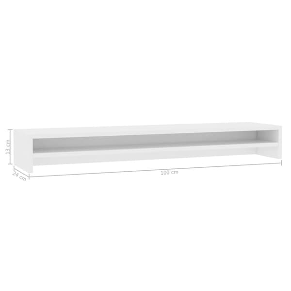 vidaXL Skärmställ vit 100x24x13 cm konstruerat trä - Fästen för TV & skärmar