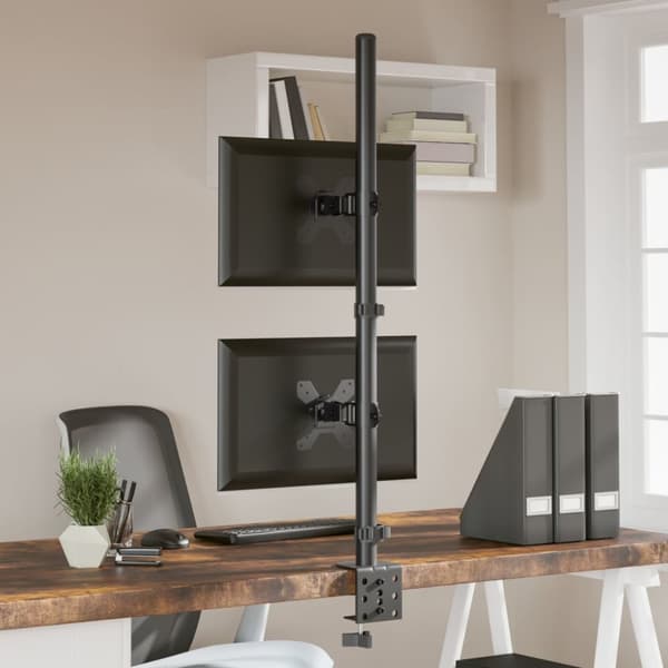 vidaXL Kahden näytön teline musta teräs VESA 75/100 mm -  TV- & näyttötelineet