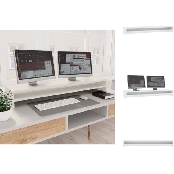Fästen för TV & skärmar - Living Skärmställ vit 100x24x13 cm konstruerat trä