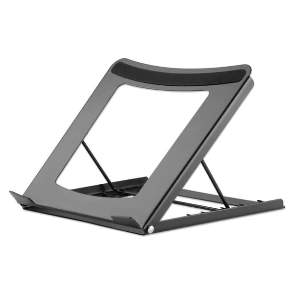 Manhattan Laptop og Tablet Stand, Justerbar (5 positioner), Velegnet til alle tablets og laptops u Sort