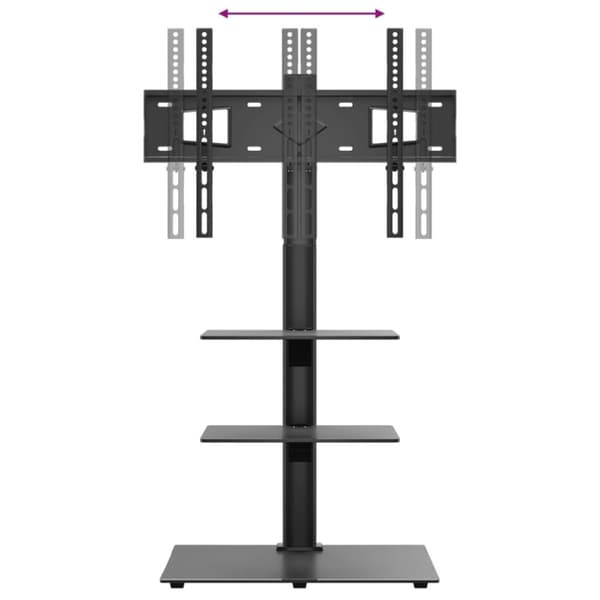 vidaXL tv-stativ til hjørne 3 hylder til 32"-65" sort