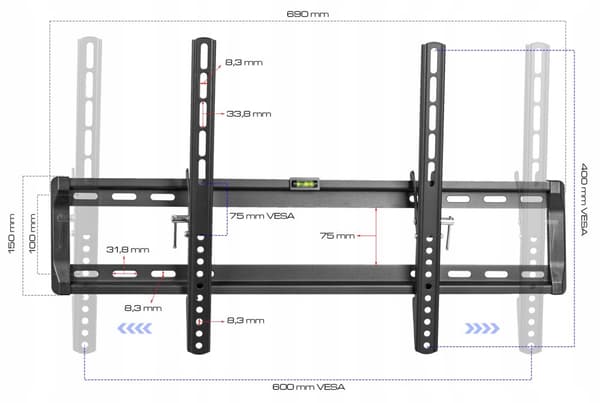 TV MOUNT TV MOUNT HÄNGARE 32 - 65 TUM UPP TILL 45 kg