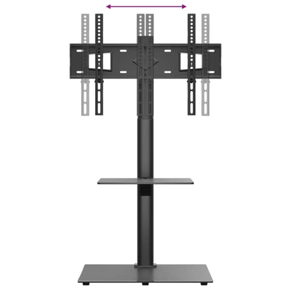 vidaXL tv-stativ til hjørne 2 hylder til 32"-65" sort