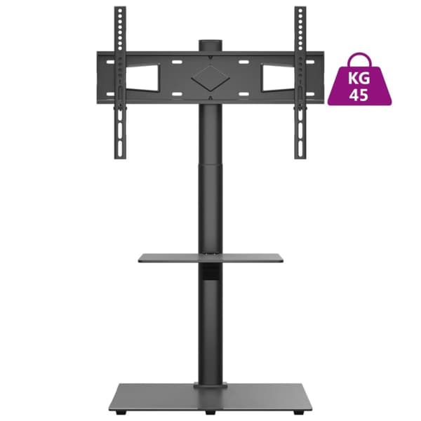 vidaXL tv-stativ til hjørne 2 hylder til 32"-65" sort