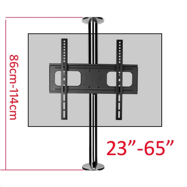 TV Stand Mounts Beslag, Rustfrit Stål, 360 Rotation & Højdejustering, rustfrit søjle