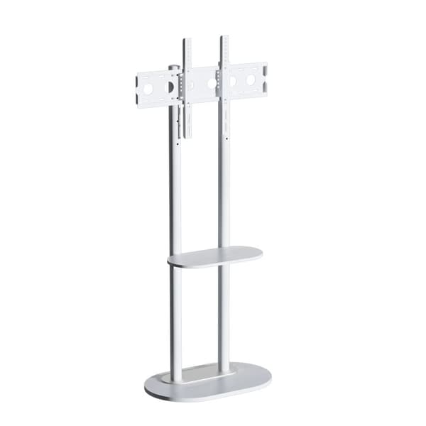TV gulvstand, marmorbase, højdejusterbar, HVID