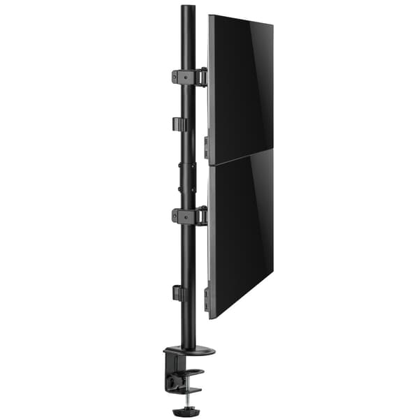 Vertikalt skrivebordsfeste for 2 dataskjermer 17-32" Sort