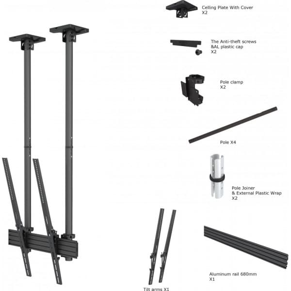 Multibrackets M Ceiling Mount Pro MBC1UPSD -til 40-100" skærme