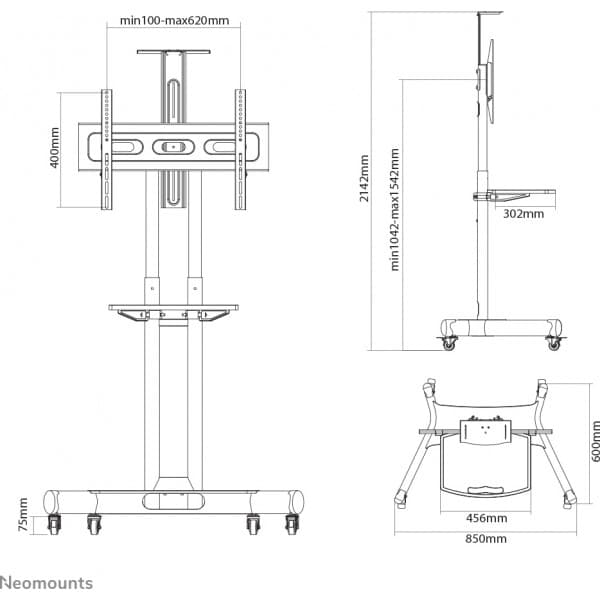Neomounts by Newstar Select NM-M1700BLACK gulvstativ til 32-75" skærm
