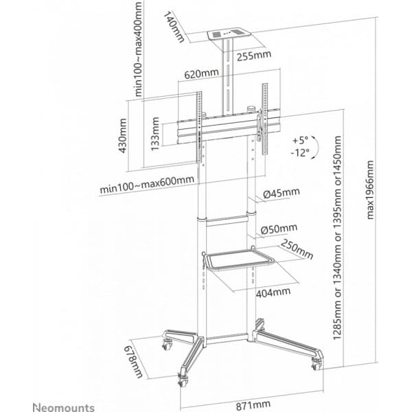 Neomounts by Newstar FL50-550BL1 gulvstander til 37-70" skærme,