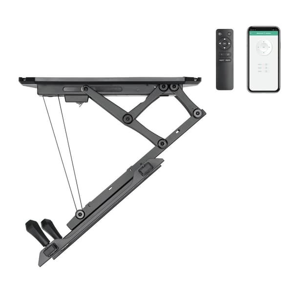 Maclean elektrisk loftbeslag til TV, TUYA støtte, max VESA 600x400, til skrå vægge, fjernbetjening, 32"-70", 35kg, MC-880T