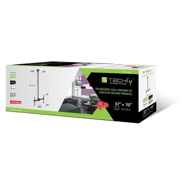 Techly 37-70 Teleskopisk Loft Lang Understøttelse LED TV LCD" ICA-CPLB 946L