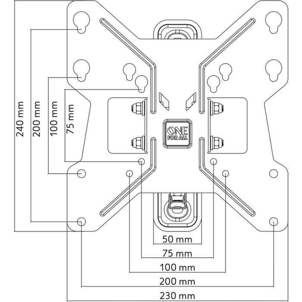 ONE FOR ALL WM2241 Tiltbart (15°) och vridbart (180°) väggfäste för TV från 13 till 43" (33 till 109 cm) - Maxvikt: 30 kg