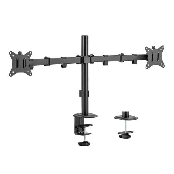 Skrivbordstöd - Maclean - MC-754N - 2 skärmar - Lutning +45° till -45° - VESA 75x75/100x100