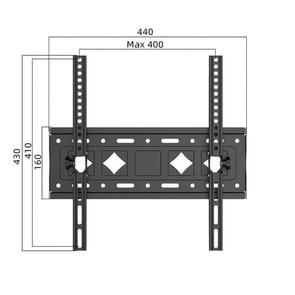 INF Svart TV-veggfeste (26"-65")