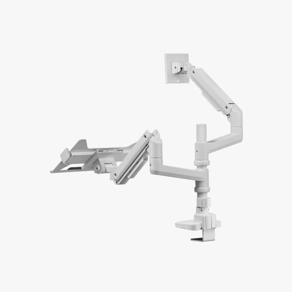Alterzone Arm Luxe Heavy-duty monitorivarsi kannettavan tietokoneen telineellä, valkoinen