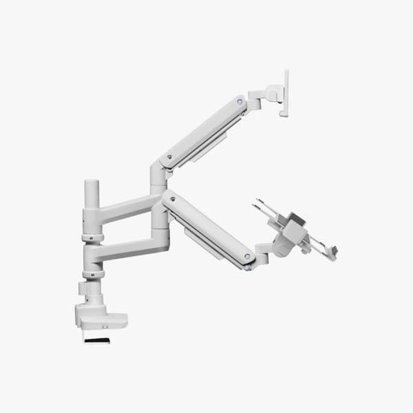 Alterzone Arm Luxe Heavy-duty monitorivarsi kannettavan tietokoneen telineellä, valkoinen