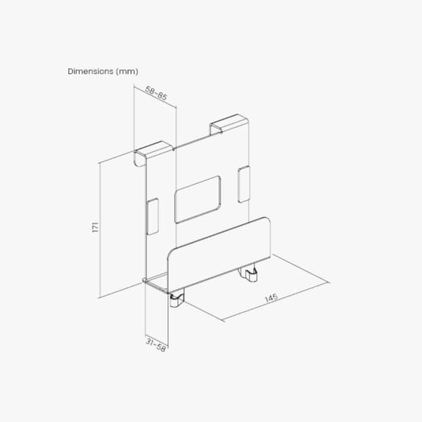 Alterzone Media Box Holder Slim 7 X ja Slim 8 X TV-lattiajalustoille