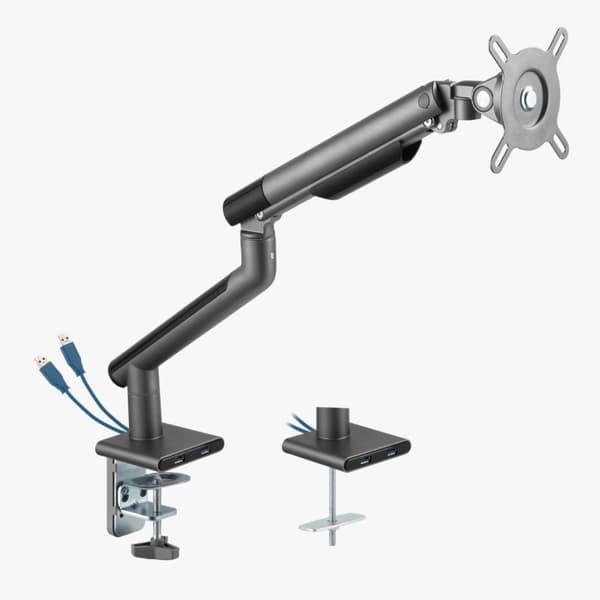 Alterzone Arm One USB alumiininen monitorivarsi 17"-32" näytöille, 2 x 3.0 USB-porttia, tähtiharmaa